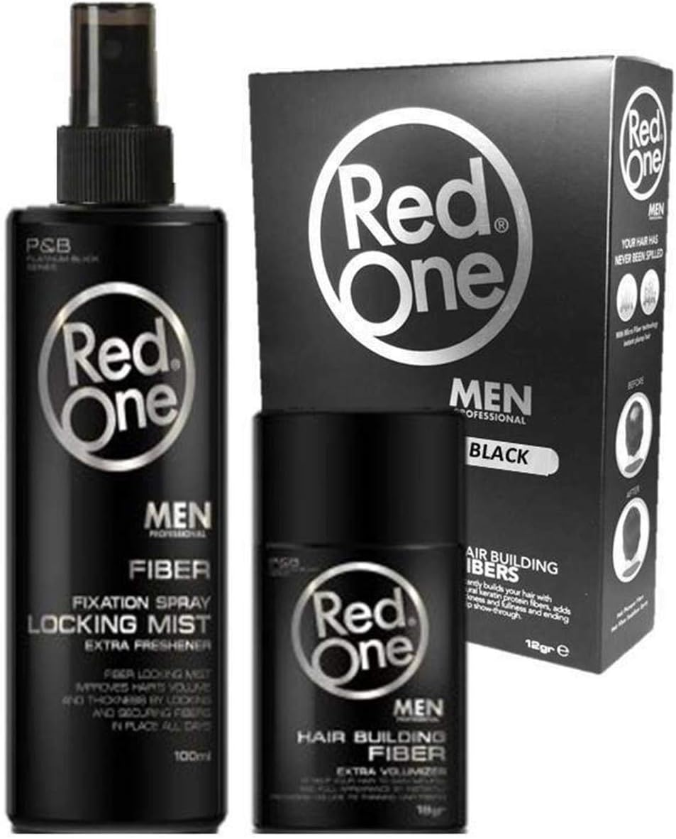 Redone fibra capillare da riempimento capelli diradati Fiber Black/dark brown 12 gr & Fixation Spray 100 ml
