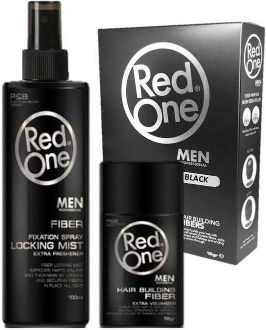 Redone fibra capillare da riempimento capelli diradati Fiber Black/dark brown 12 gr & Fixation Spray 100 ml