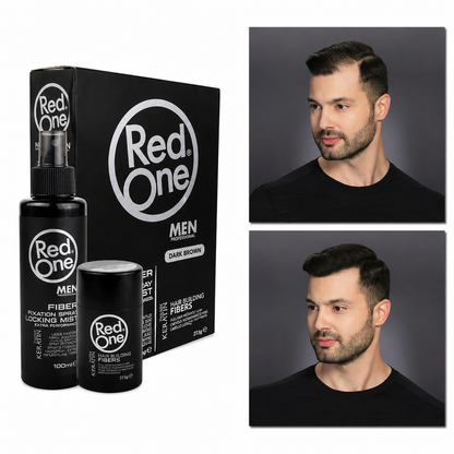 Redone fibra capillare da riempimento capelli diradati Fiber Black/dark brown 12 gr & Fixation Spray 100 ml
