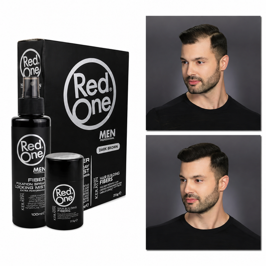 Redone fibra capillare da riempimento capelli diradati Fiber Black/dark brown 12 gr & Fixation Spray 100 ml